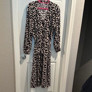 LOFT Plus Animal Print Dress — Beige & black, 20